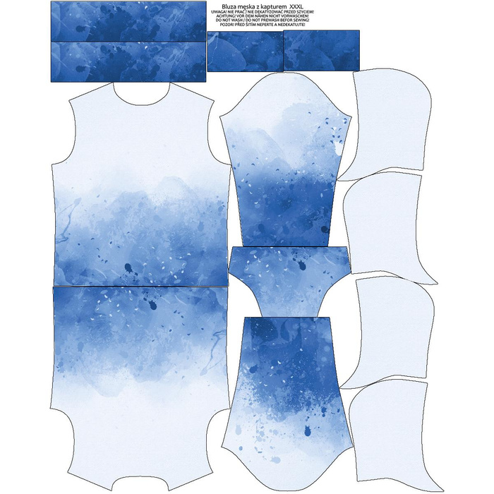 MEN’S HOODIE (COLORADO) - SPECKS (classic blue) - sewing set S