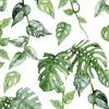 TROPISCHE BLÄTTER MIX Ms. 2 / weiß (JUNGLE) - HOME DECOR PREMIUM Webware