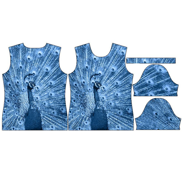 WOMEN’S T-SHIRT- PEACOCK (CLASSIC BLUE) - single jersey XXXL