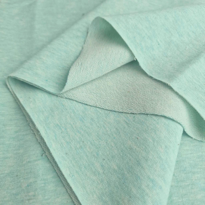 D-033 LIGHT GREEN MELANGE - looped knitwear with elastan 