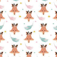 FOXES AND FEATHERS (WILD & FREE) - single jersey with elastane