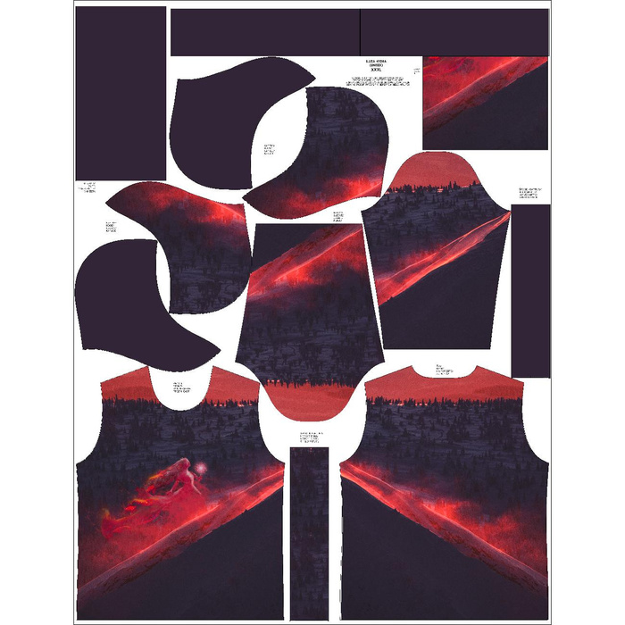 BLUZA Z KAPTUREM UNISEX (HYDRA) - RUBINOWA PANNA - zestaw do uszycia L