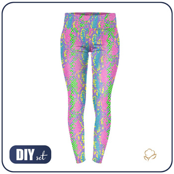 SPORTS LEGGINGS - NEON SNAKE'S SKIN PAT.1 - XL