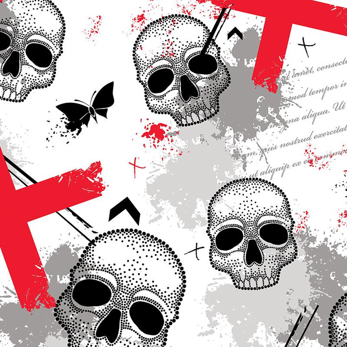 SKULLS AND X’S - Waterproof woven fabric