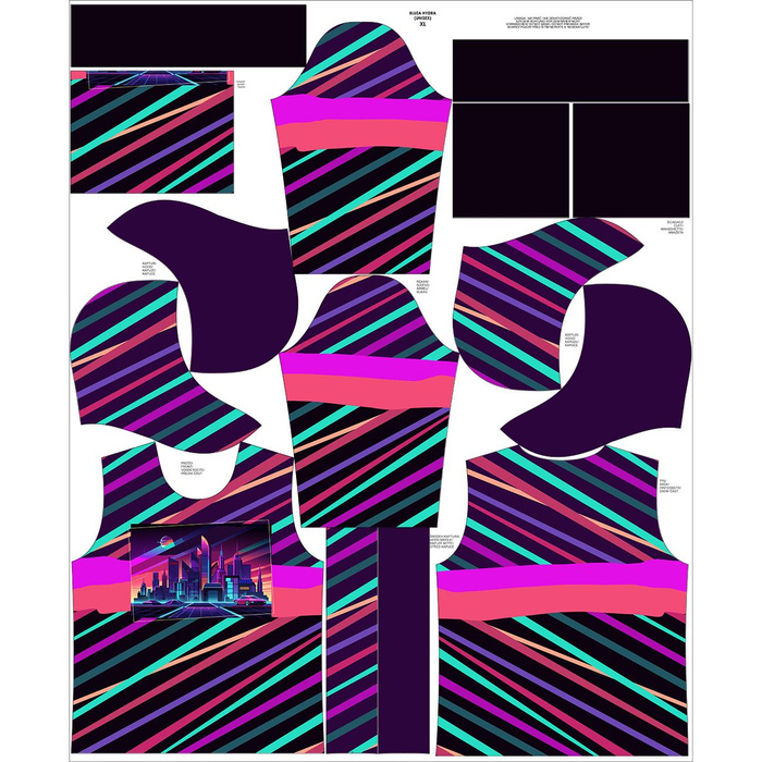 UNISEX HOODIE (HYDRA) - NEON GALAXY MS.7 - Nähset (110/116)