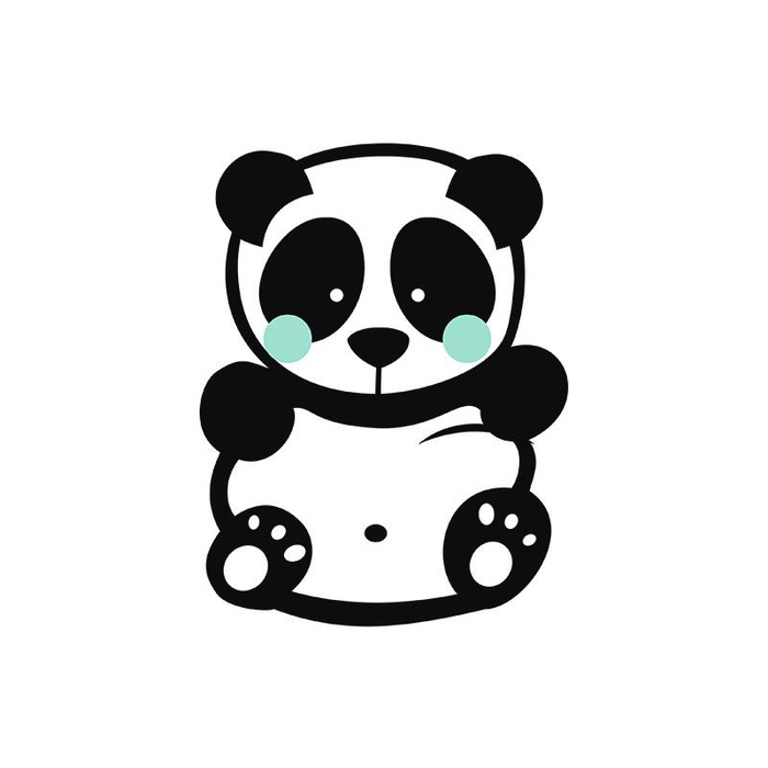 PANDA / MÁTA ROZMĚR  "S" 30x45 cm - bílá (Přední část) - PANEL SINGLE JERSEY