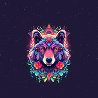 ANIMALS MANDALA wz.6 - panel (60cm x 50cm) brushed knitwear with elastane ITY