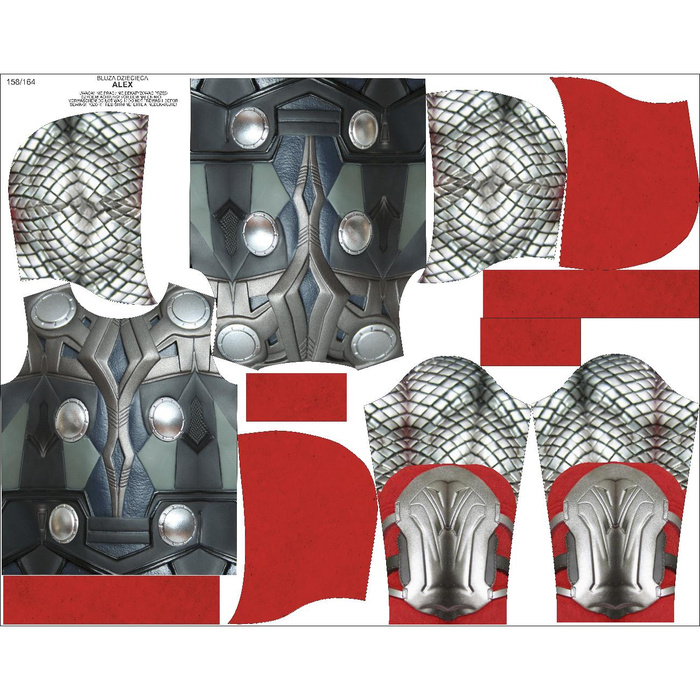 KID'S HOODIE (ALEX) - SUPERHERO PAT. 7 - sewing set (122/128)