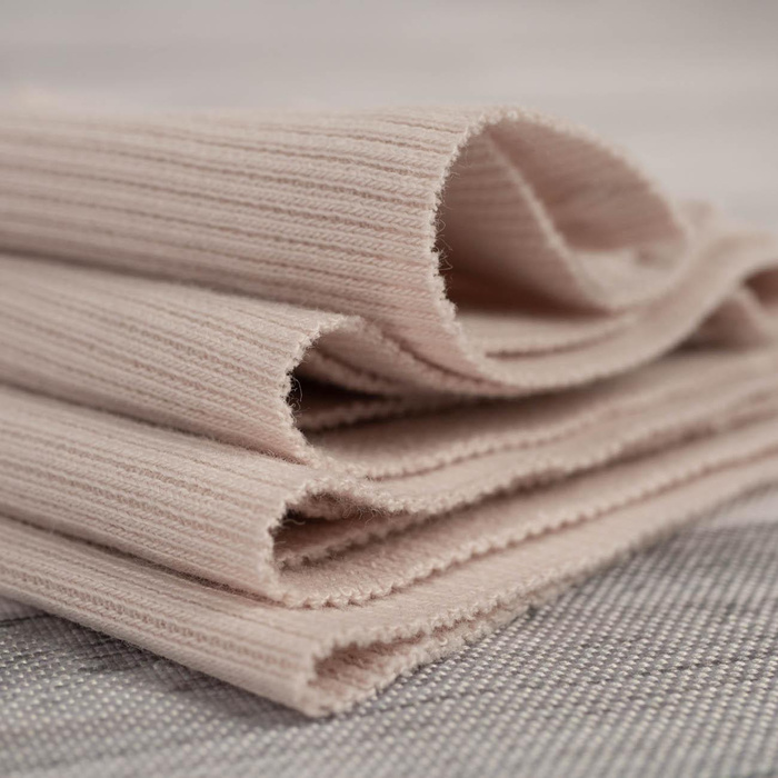 Rib Jersey fabric Unicolour - POWDER PINK (D-54)