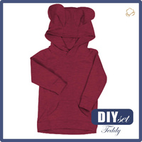 BLUZA DZIECIĘCA TEDDY (PARIS) - MELANŻ VIVA MAGENTA - zestaw do uszycia (110/116)