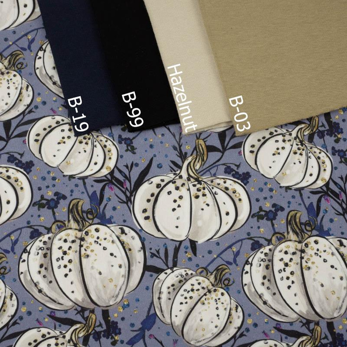ENCHANTED PUMPKINS (ENCHANTED NIGHT) - single jersey with elastane 