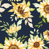SUNFLOWERS PAT. 5 / dark blue- single jersey with elastane ITY