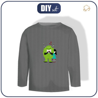 LONGSLEEVE -  MÓJ PRZYJACIEL POTWÓR / ciemnoszary - single jersey (110/116)
