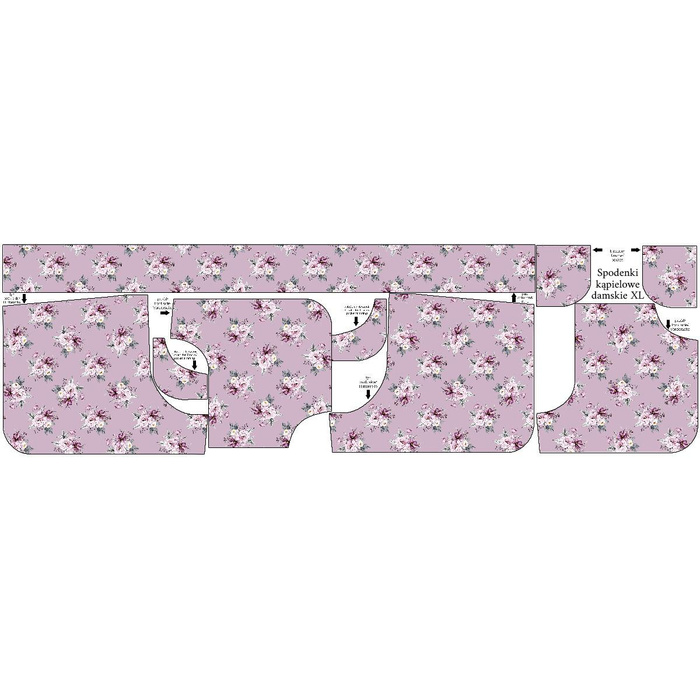 Damskie spodenki kąpielowe - AKWARELOWY BUKIET wz. 5 L