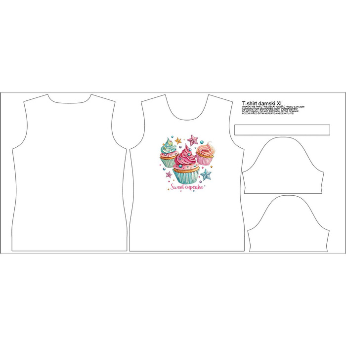 WOMEN’S T-SHIRT (XXS) - SWEETS pat.6 - sewing set