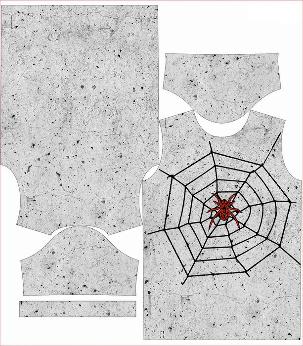 KINDER T-SHIRT- ROTE SPINNE / beton - Single Jersey