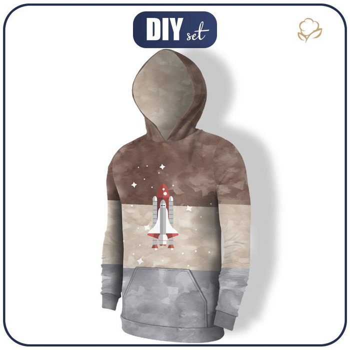 MEN’S HOODIE (COLORADO) - SPACESHIP (SPACE EXPEDITION) / STRIPES - sewing set L