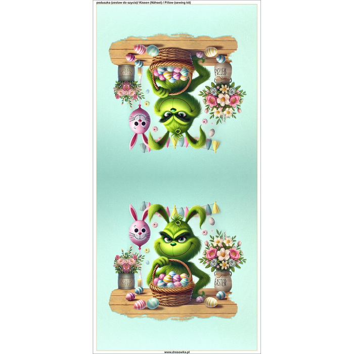 PODUSZKA 45X45 - FUNNY EASTER wz.4 PRANKSTER - Panama 220g - zestaw do uszycia
