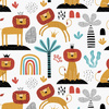 PAINTED LIONS - Waterproof woven fabric
