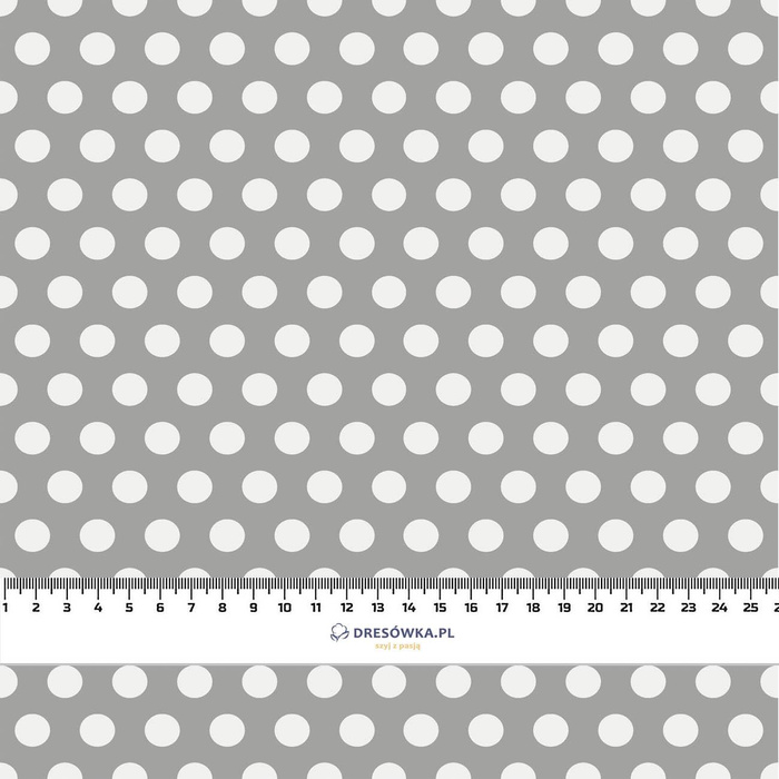 WHITE DOTS / grey  - Woven Fabric for tablecloths