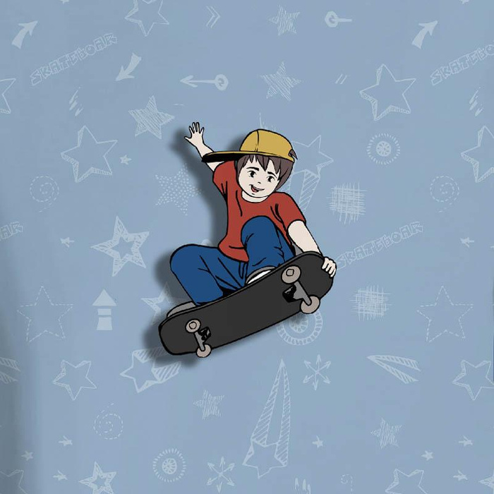 LONGSLEEVE - FELIX (SKATER) / niebieski - single jersey (134/140)