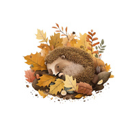 SLEEPING HEDGEHOG - panel (60cm x 50cm) Waterproof woven fabric