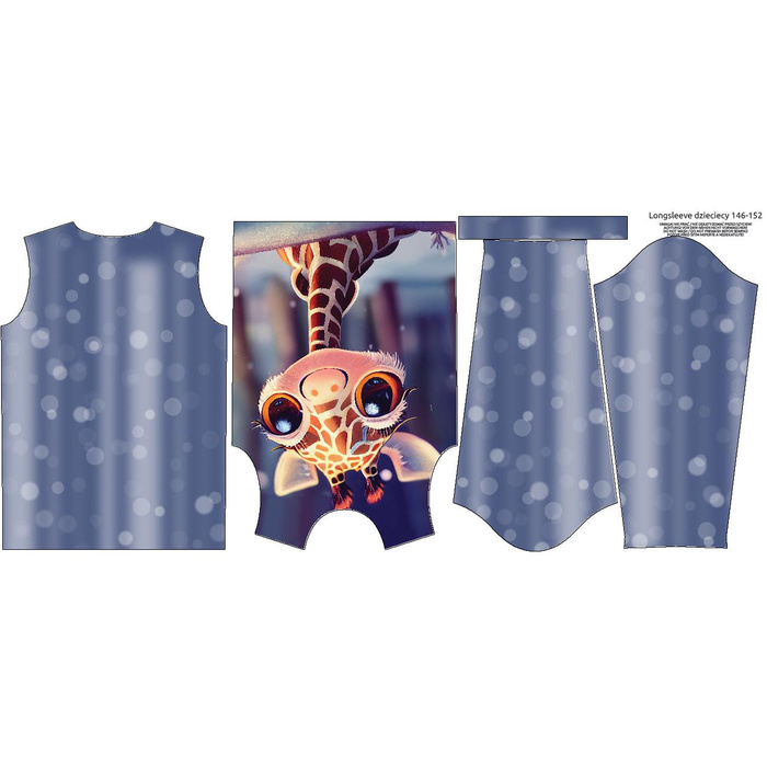 Longsleeve - ANIMATED GIRAFFE - sewing set (146/152)