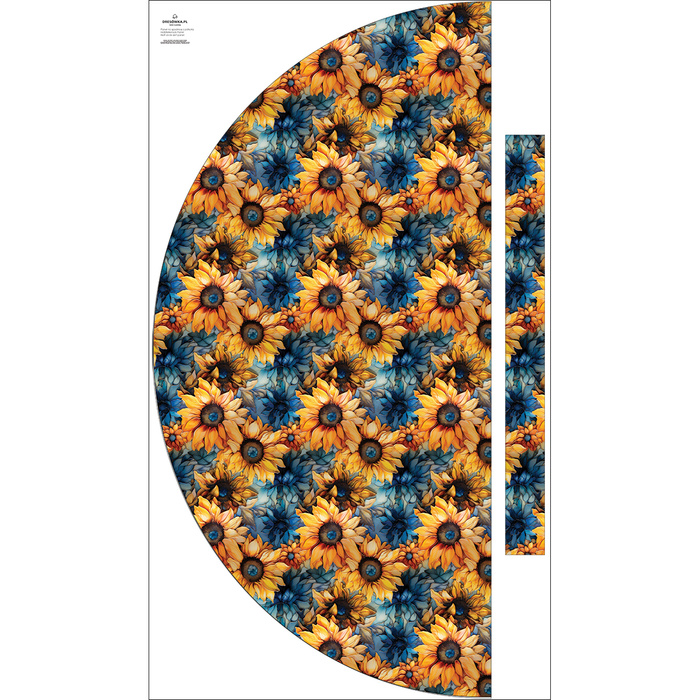 Skirt panel "MAXI" - crepe - SUNFLOWERS WZ. 9