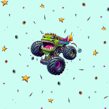 MONSTER TRUCK PAT. 3 - panel (60cm x 50cm) Cotton woven fabric