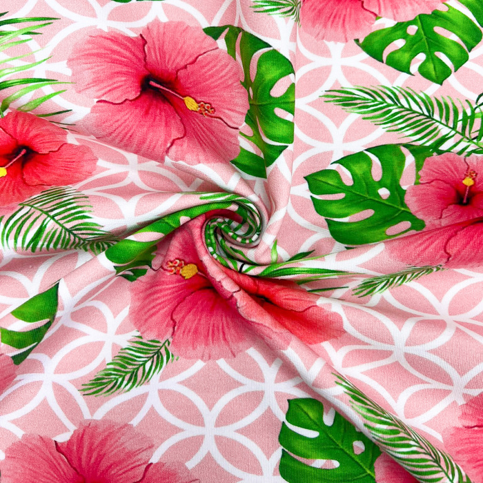 FLOWERS & MONSTERS / pink lemonade - French Terry mit Elasthan