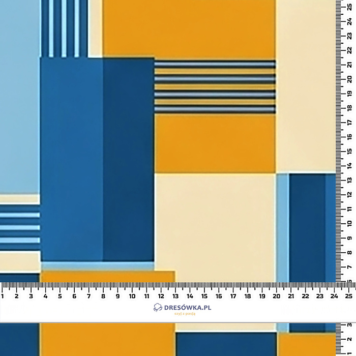 RETRO GEOMETRIC WZ. 3 - Hydrofobní česaná teplákovina