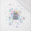 CUTE HIPPO - panel (60cm x 50cm) SINGLE JERSEY 
