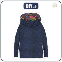 SNOOD SWEATSHIRT (FURIA) - MELANGE NAVY / MANDALA pat. 2 - sewing set - XL
