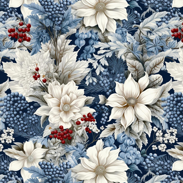 WINTER FLOWERS WZ.7 - Wintersweat angeraut mit Elastan ITY