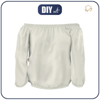 Carmenausschnitt Bluse (SOFIA) - WEISS - Nähset S