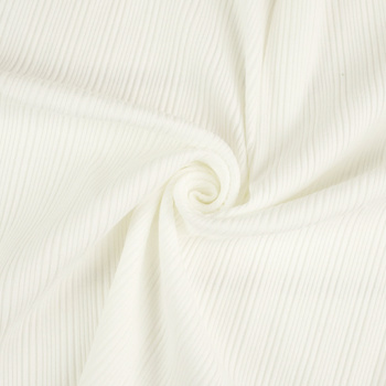 Ribbed knit fabric - Cloud Dancer/ ECRU (D-02)