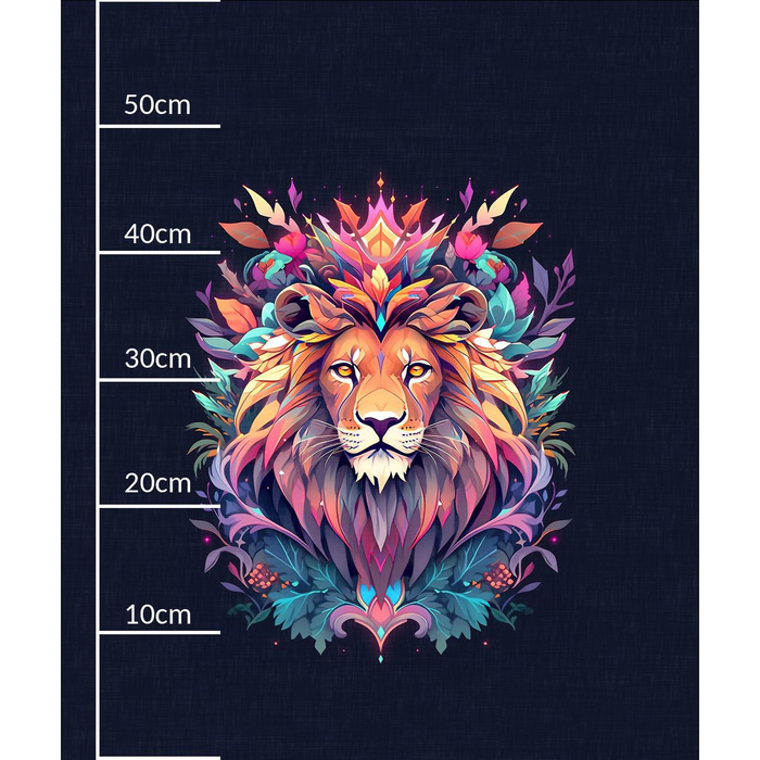 ANIMALS MANDALA wz.10 - panel (60cm x 50cm)- single jersey s elastanem ITY