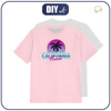 T-SHIRT DZIECIĘCY - CALIFORNIA BEACH / róż - single jersey (128/134)