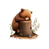 SLEEPING BEAR - panel (60cm x 50cm) dzianina pętelkowa