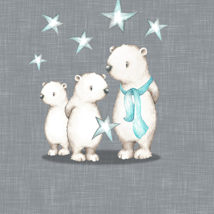 CHILDREN'S PAJAMAS " MIKI" - TEDDIES AND STARS / acid grey (MAGICAL CHRISTMAS FOREST) - sewing set