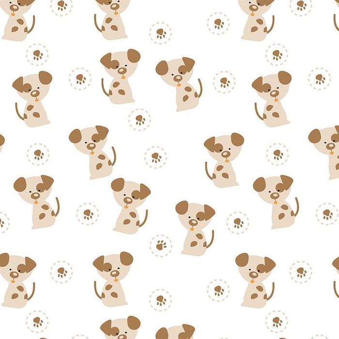 PIEBALD DOGS (ANIMAL GARDEN) - Cotton woven fabric
