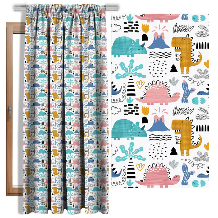 PAINTED DINOSAURS PAT. 2 - looped knit fabric