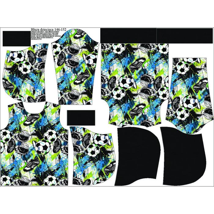 KID'S HOODIE (ALEX) - FOOTBALL - sewing set (122/128)