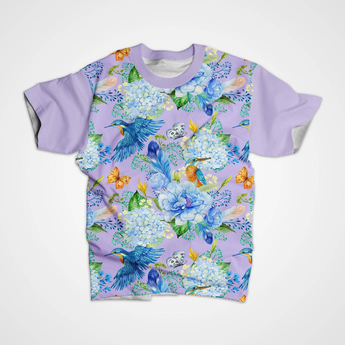 KINGFISHERS AND LILACS (KINGFISHERS IN THE MEADOW) / lilac - softshell