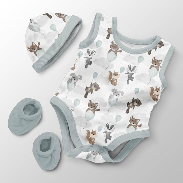 ANIMALS IN CLOUDS pat. 2 - Cotton muslin