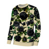 WOMEN'S SWEATSHIRT (HANA) BASIC - BLACK ROSES - looped knit fabric ITY - XL