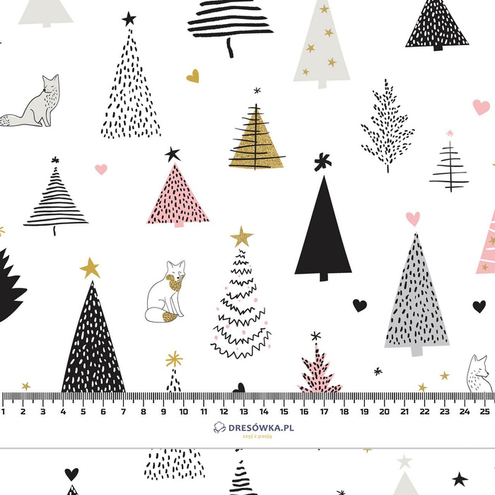 FOXES IN THE CHRISTMAS TREES / rose quartz - Viscose jersey