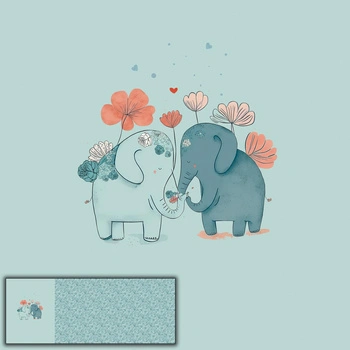 ELEPHANTS IN LOVE - PANORAMIC PANEL 60 cm