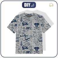 KID’S T-SHIRT - PIRATE ADVENTURE / concrete - single jersey (116/122)