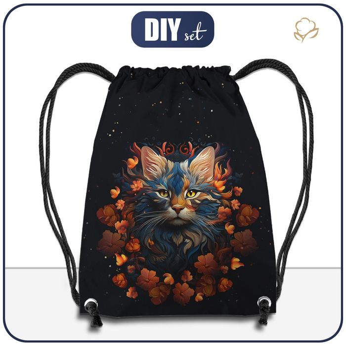 GYM BAG - ANIMALS MANDALA pat.3 (cat) - big